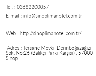 Sinop Liman Otel iletiim bilgileri